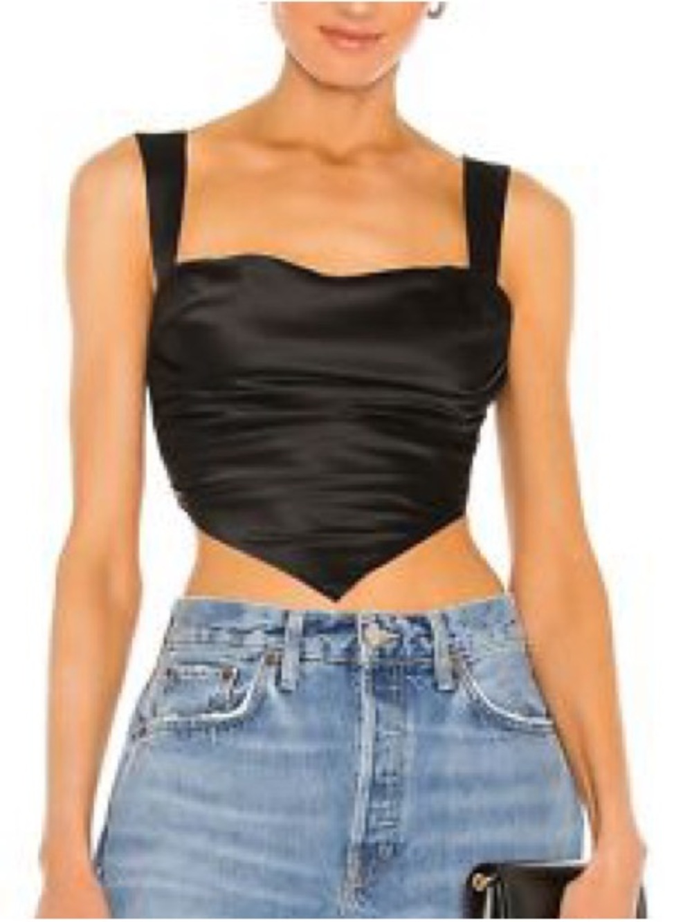 miaou Black Wrap Top
